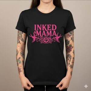 Inked mama shirt mom tatted tattoo popular cute trending Black And Pink